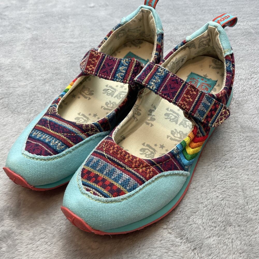 Tigerbear Republik Noho Canvas Mary Jane Shoes Womens 7.5 Colorful Boho Hippie‎